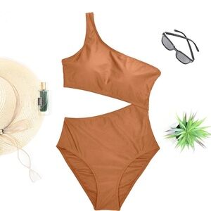 Yonique Women's One Piece  One Shoulder swimsuit